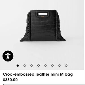 MAJE croc embossed leather mini m bag - black